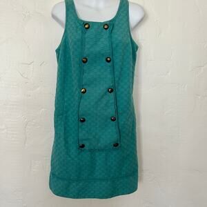 Maeve Anthropologie Carrillo Textured Shift Dress size 8 Teal Blue